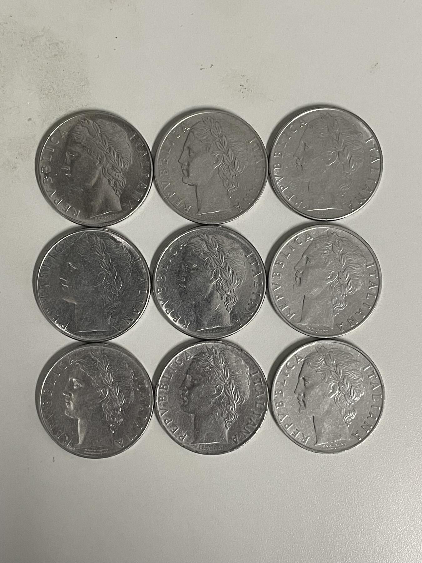 2026年第41场各国散币拍卖（总第191场） 意大利100里拉9枚不同年份