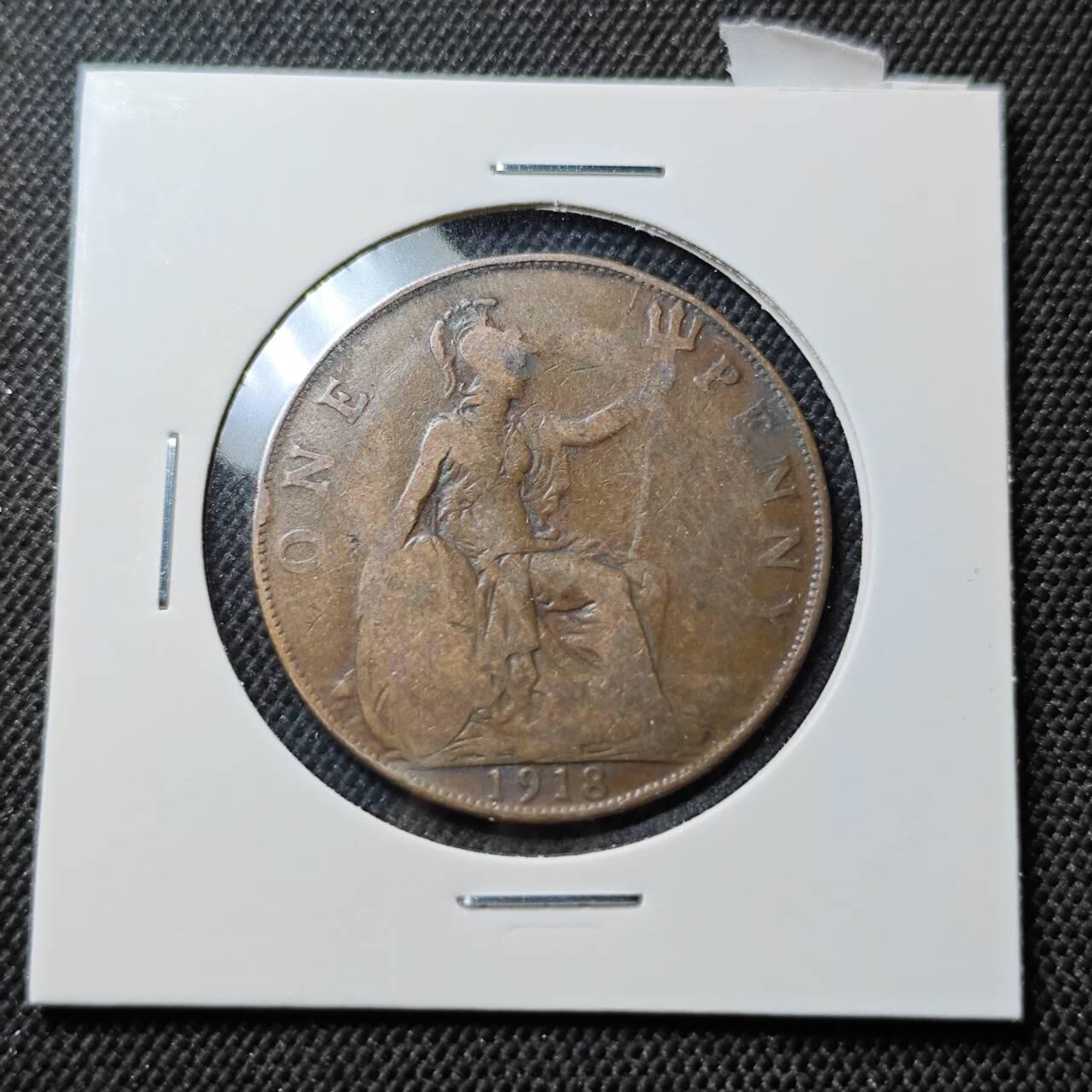 KK钱币收藏小铺  第414期 2月预留时间 周末发货  1918英国1便士