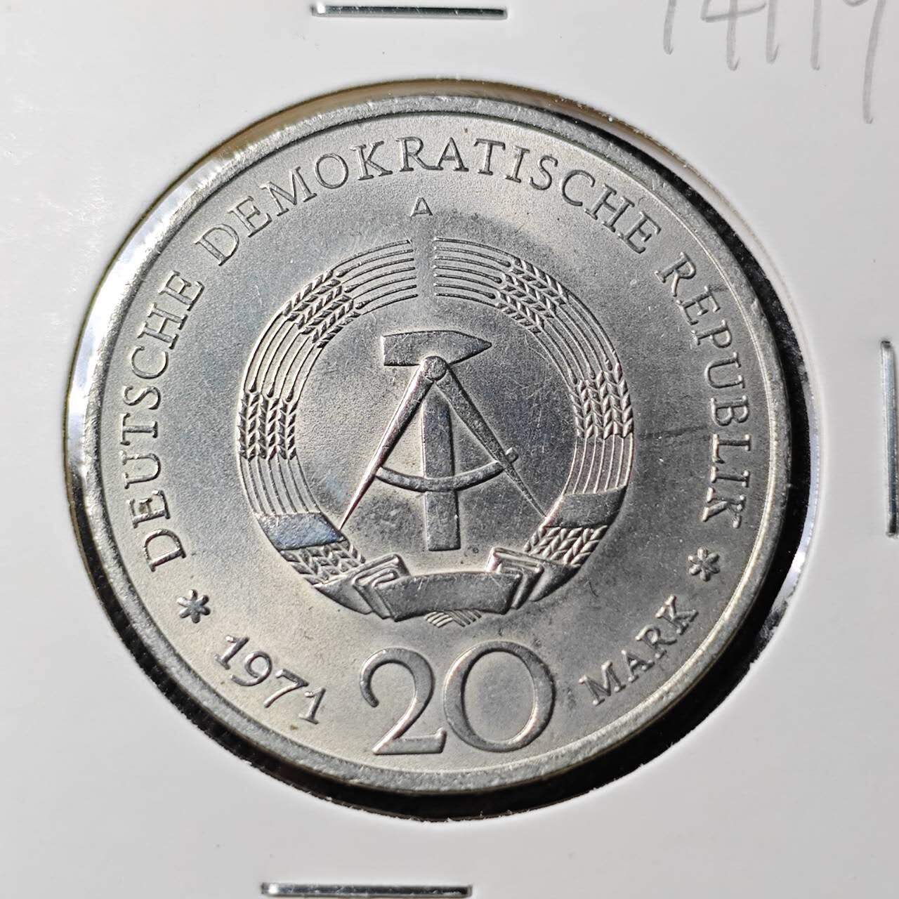 KK钱币收藏小铺  第414期 2月预留时间 周末发货 1971德国20马克纪念币