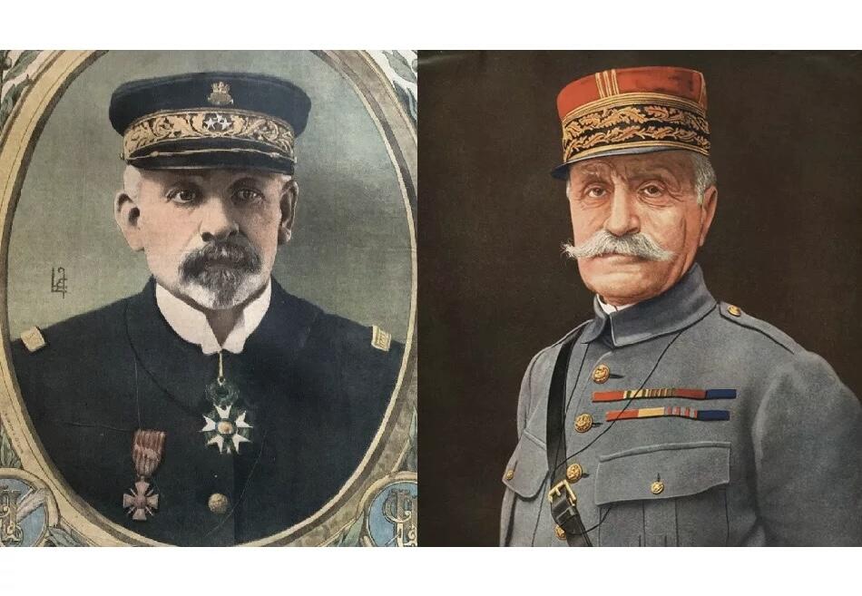 【艺术】法国艺术大章一战1914年 伊泽尔河战役罗纳克+福煦元帅 高浮雕精制超大铜章 68MM 143克