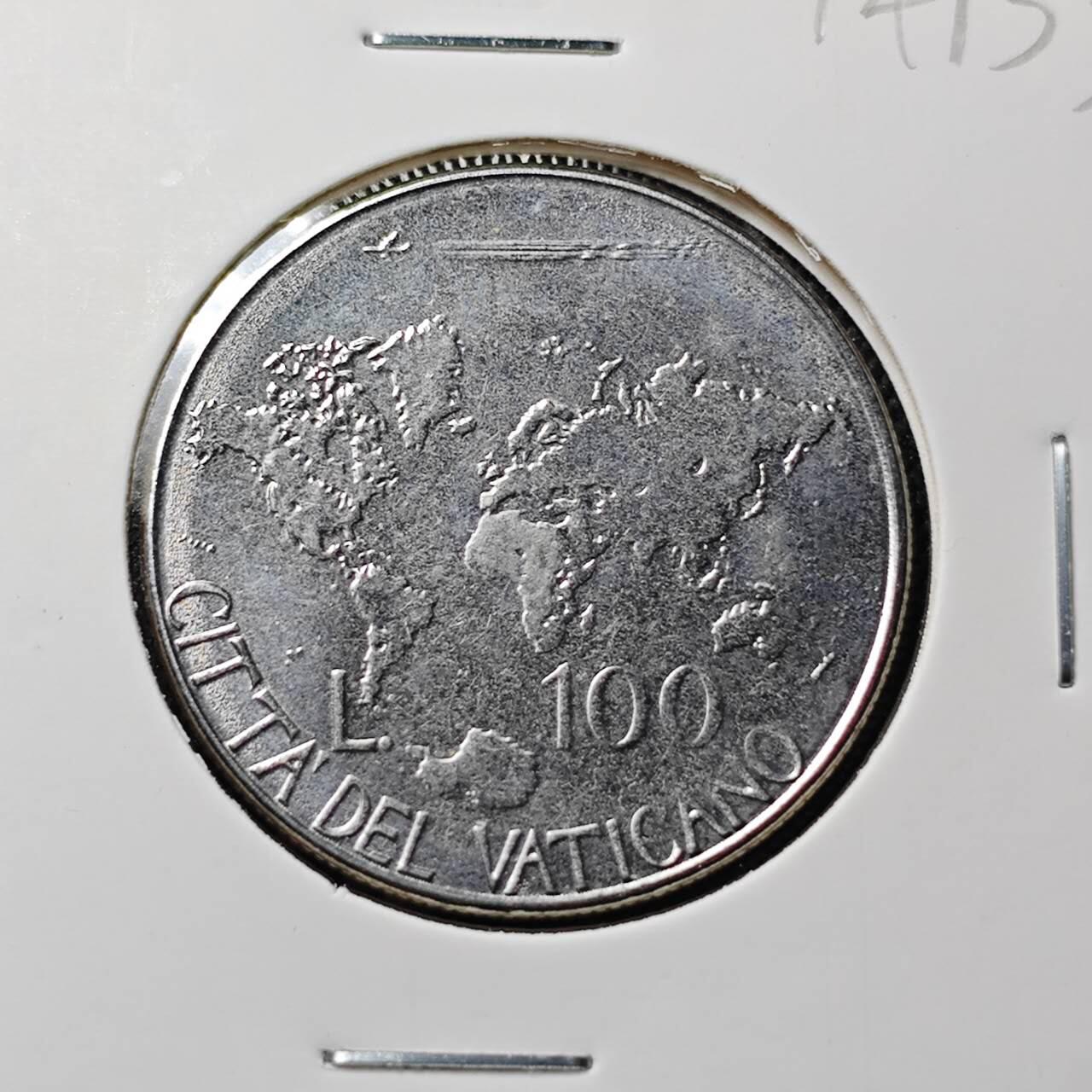 KK钱币收藏小铺  第414期 2月预留时间 周末发货 梵蒂冈100里拉 