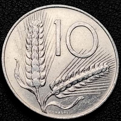 泉币菌-第219场-拍品多 请提前出价 - 1974年 意大利10里拉铝币 麦穗古犁 23.2mm