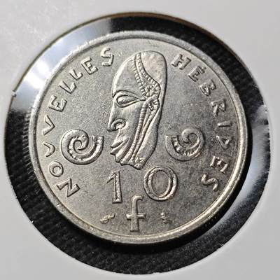 KK钱币收藏小铺  第415期 2月预留时间 周末发货 1970法属新赫里布里底10法郎