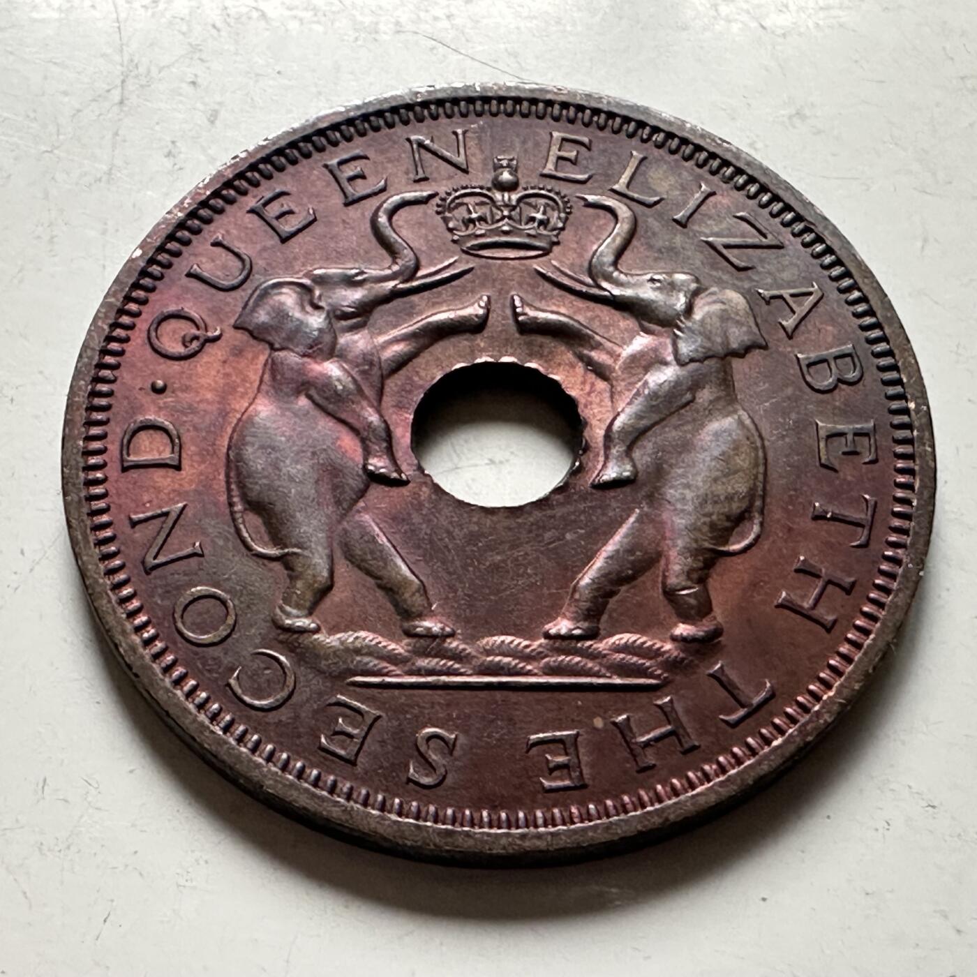 🌹外币初藏🌹🐯2026年第36场   每周二四六晚8️⃣点 接代拍 罗得西亚和尼亚萨兰 1962年1便士 双象铜币 这氧化包浆颜色绝了