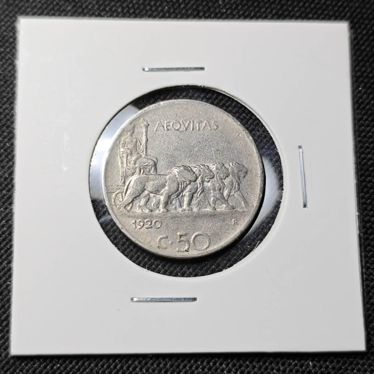 KK钱币收藏小铺  第414期 2月预留时间 周末发货 1920意大利50分