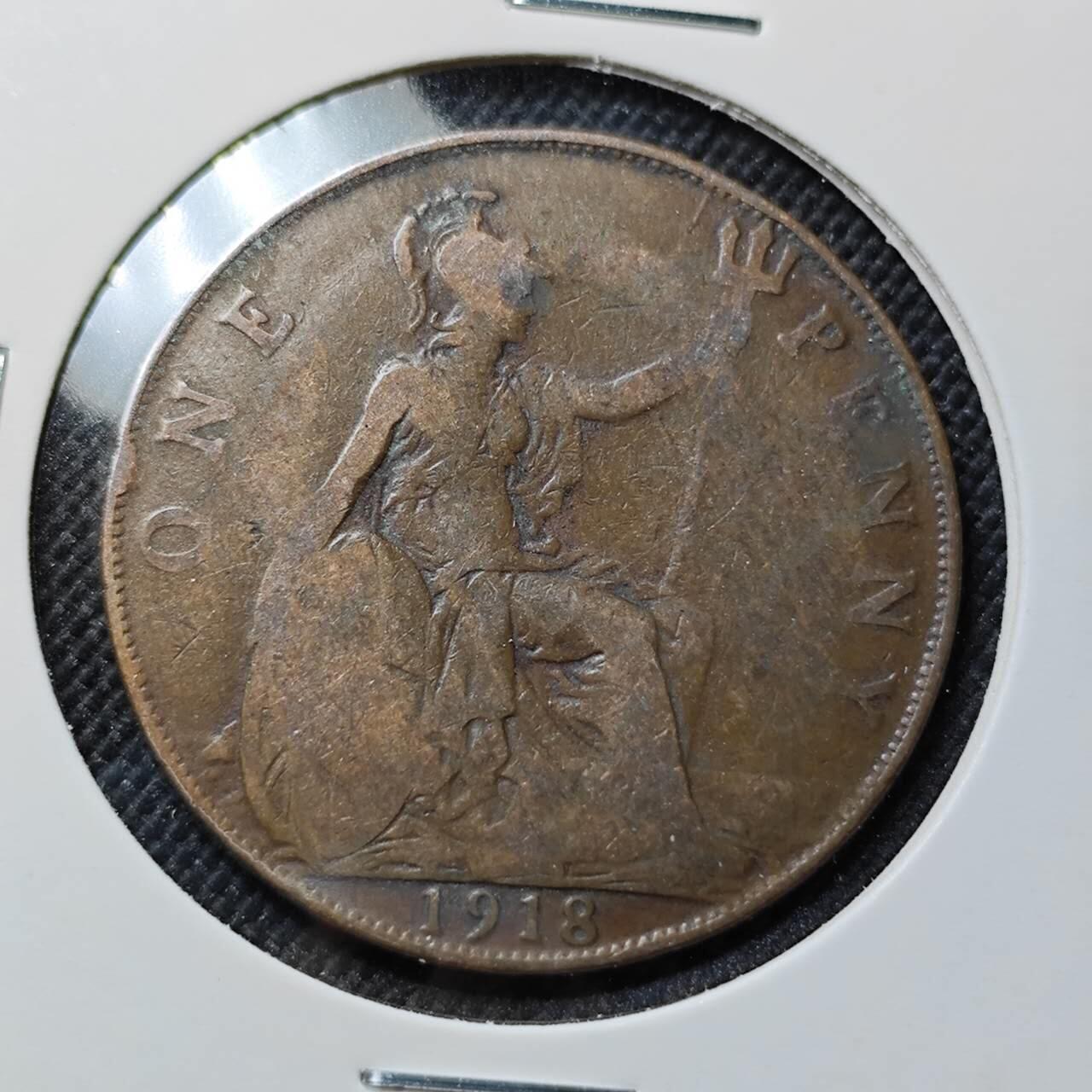 KK钱币收藏小铺  第414期 2月预留时间 周末发货  1918英国1便士