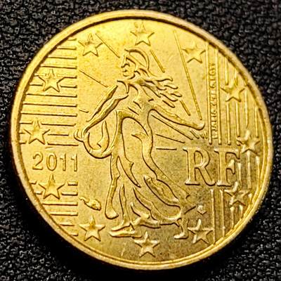 泉币菌-第218场-拍品多 请提前出价 - 法国 2011年 10欧分 黄铜币 播种女神 20毫米 