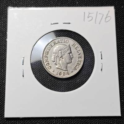 KK钱币收藏小铺  第415期 2月预留时间 周末发货 1934瑞士10分 