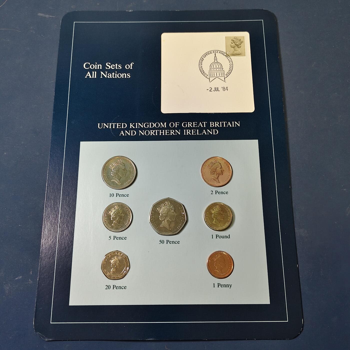 【全场包邮】纯粹捡漏拍517场 【富兰克林·世界各国硬币系列邮币卡】大不列颠和北爱尔兰联合王国（英国）-1镑为威尔士葱韭版