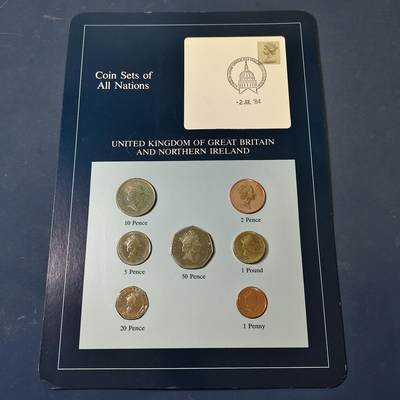 【全场包邮】纯粹捡漏拍517场 - 【富兰克林·世界各国硬币系列邮币卡】大不列颠和北爱尔兰联合王国（英国）-1镑为威尔士葱韭版