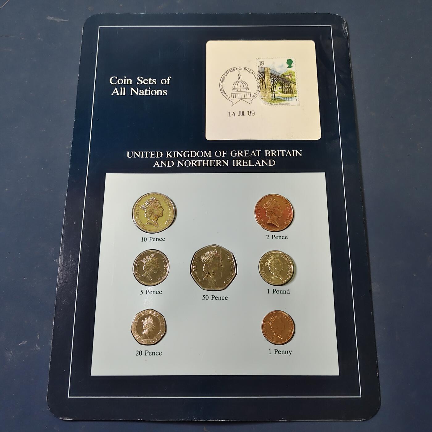 【全场包邮】纯粹捡漏拍517场 【富兰克林·世界各国硬币系列邮币卡】大不列颠和北爱尔兰联合王国（英国）-1镑为苏格兰蓟花版