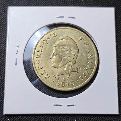 KK钱币收藏小铺  第415期 2月预留时间 周末发货 2010法属波利尼西亚100法郎 