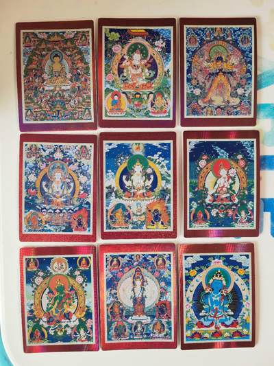 阳大大卡牌拍卖第107期（持续收拍品，周五晚上九点截拍，进群福利早知道） - 【唐卡红背】藏地传说 红背金花41张