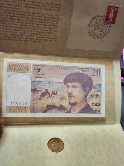 4月1号晚上8点 中外纸币自动截拍第50场 - 20法郎 三合一 全新