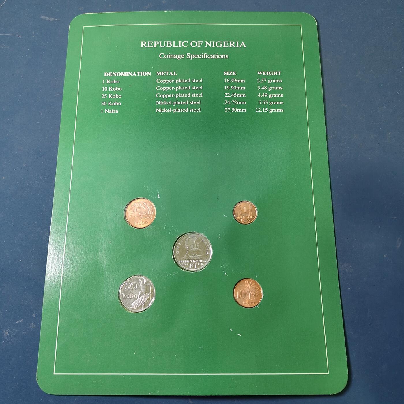 【全场包邮】纯粹捡漏拍517场 【富兰克林·世界各国硬币系列邮币卡】尼日利亚共和国