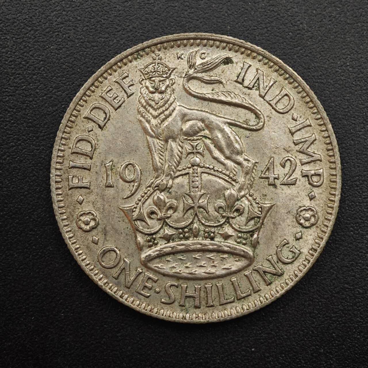 【淘币小摊】实时拍第八百八十七拍   散币场    每周一统一发货 英国1942年乔治六世一先令银币