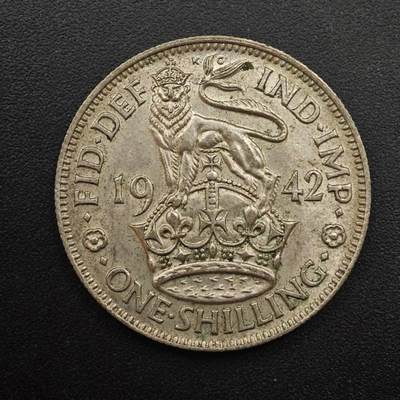 【淘币小摊】实时拍第八百八十七拍   散币场    每周一统一发货 - 英国1942年乔治六世一先令银币