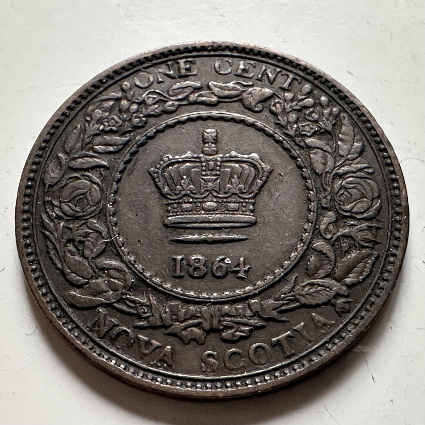 🌹外币初藏🌹🐯2026年第36场   每周二四六晚8️⃣点 接代拍 加拿大新斯科舍省 1864年 维多利亚女王 1分 铜币