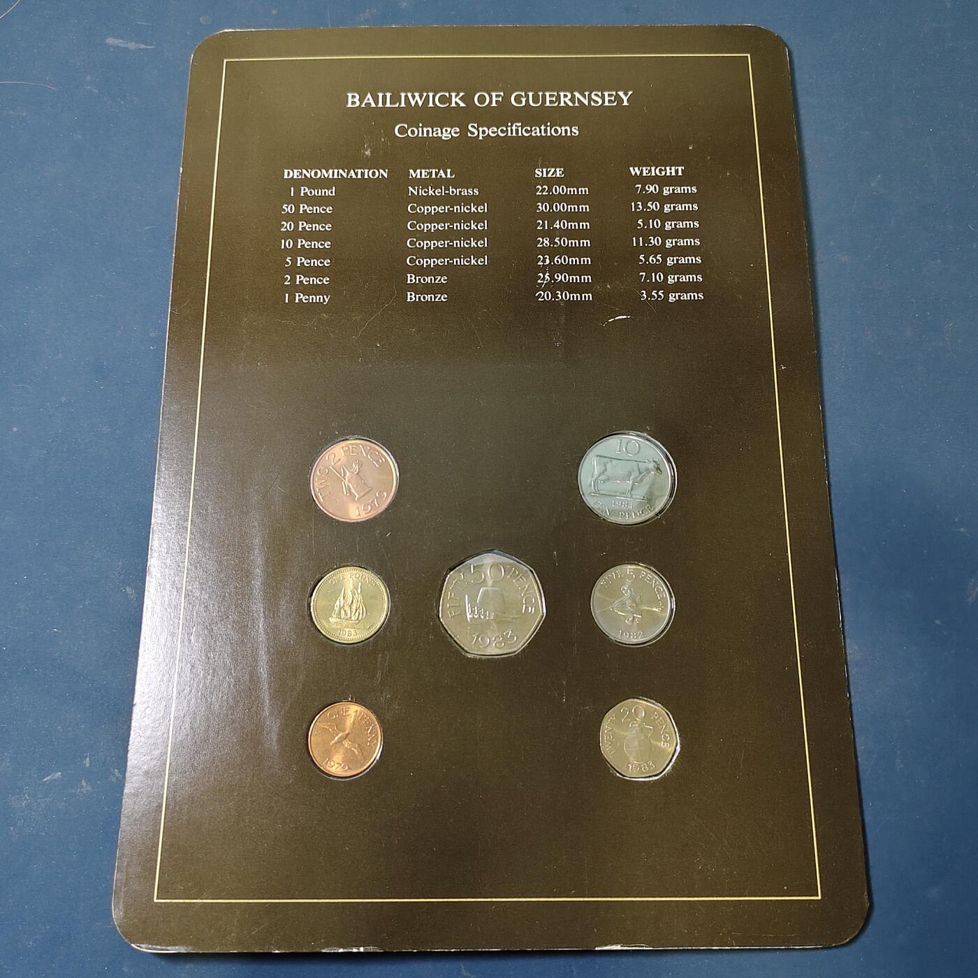 【全场包邮】纯粹捡漏拍517场 【富兰克林·世界各国硬币系列邮币卡】根西（英国属地）