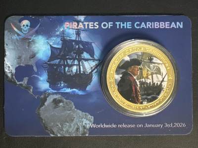 ❤️【币观天下】❤️ 第347期钱币拍卖场- 2026.4.3周五晚上6点半场 长期征集拍品  - 特朗普海盗趣味镀金纪念章号码随机