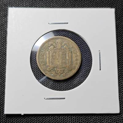 KK钱币收藏小铺  第417期 2月预留时间 周末发货 1944西班牙1比塞塔 