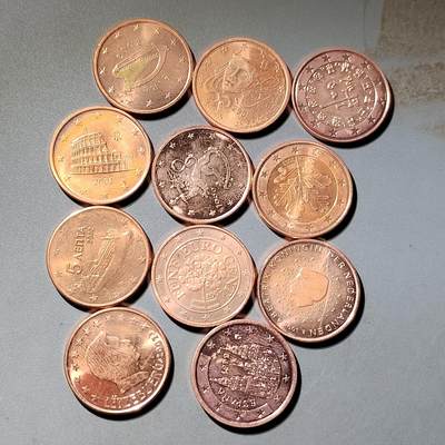 PCAI钱币  2-795  钱币小专场 - 5欧分 原册拆出有氧化