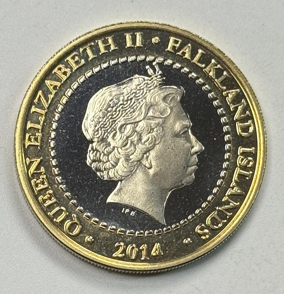 S&S Numismatic世界钱币-拍卖 第125期  福克兰群岛2014年 福克兰群岛战役100周年 2英镑双色纪念币