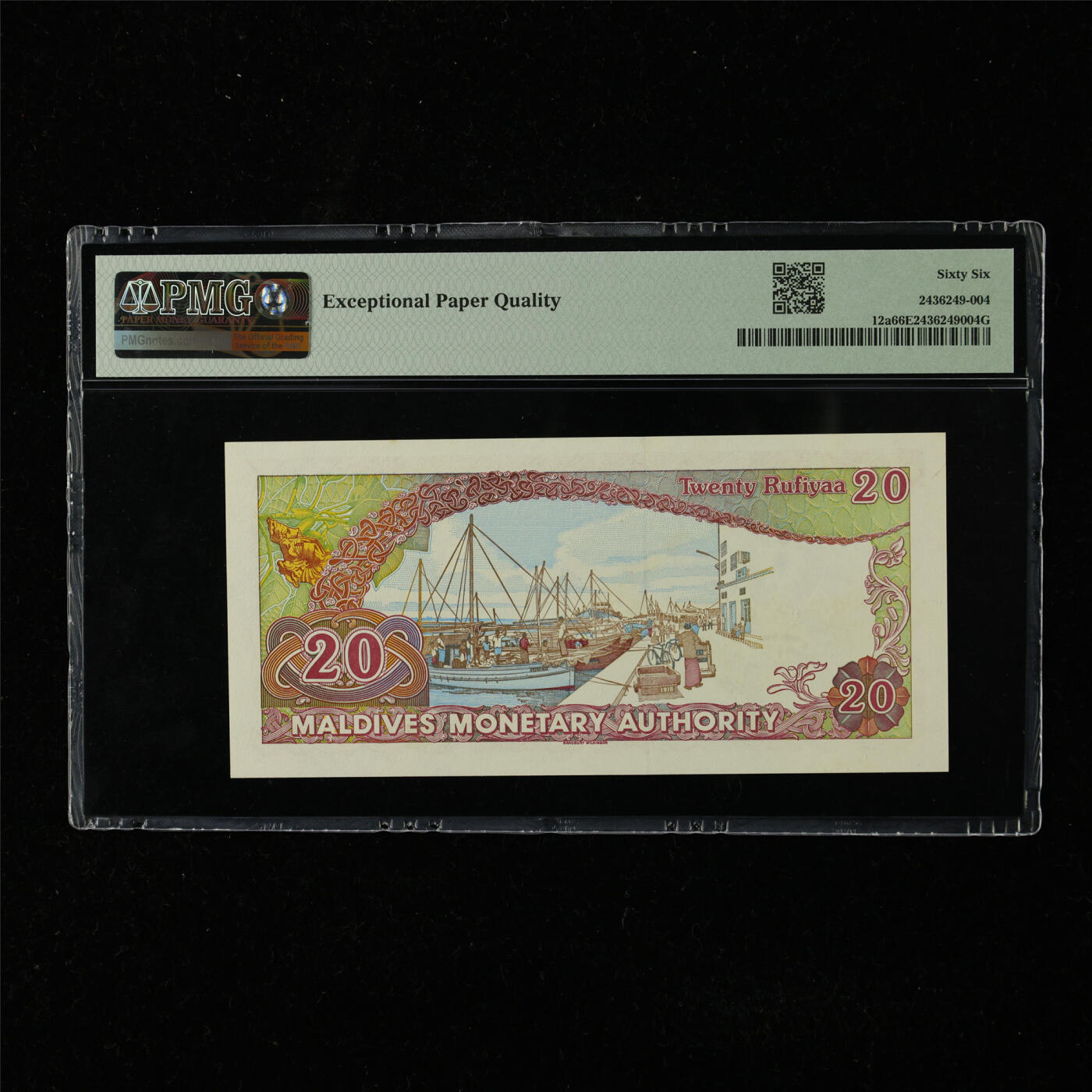 【亘邦集藏】第225期拍卖 1983年 马尔代夫20拉菲亚 PMG 66EPQ A001822