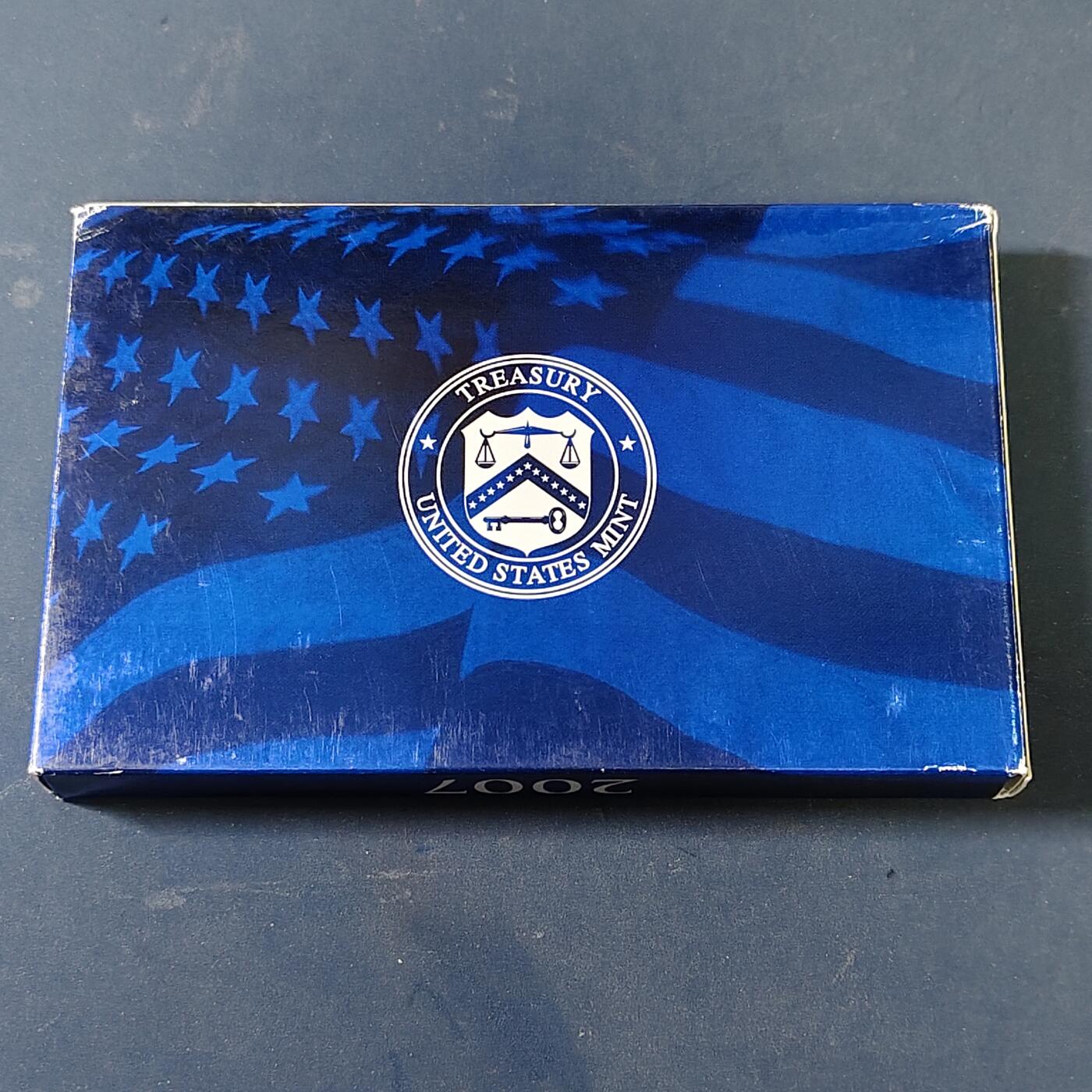 【全场包邮】纯粹捡漏拍517场 美国2007年官方封装精制套币（流通币一盒+州币一盒）-盒证全