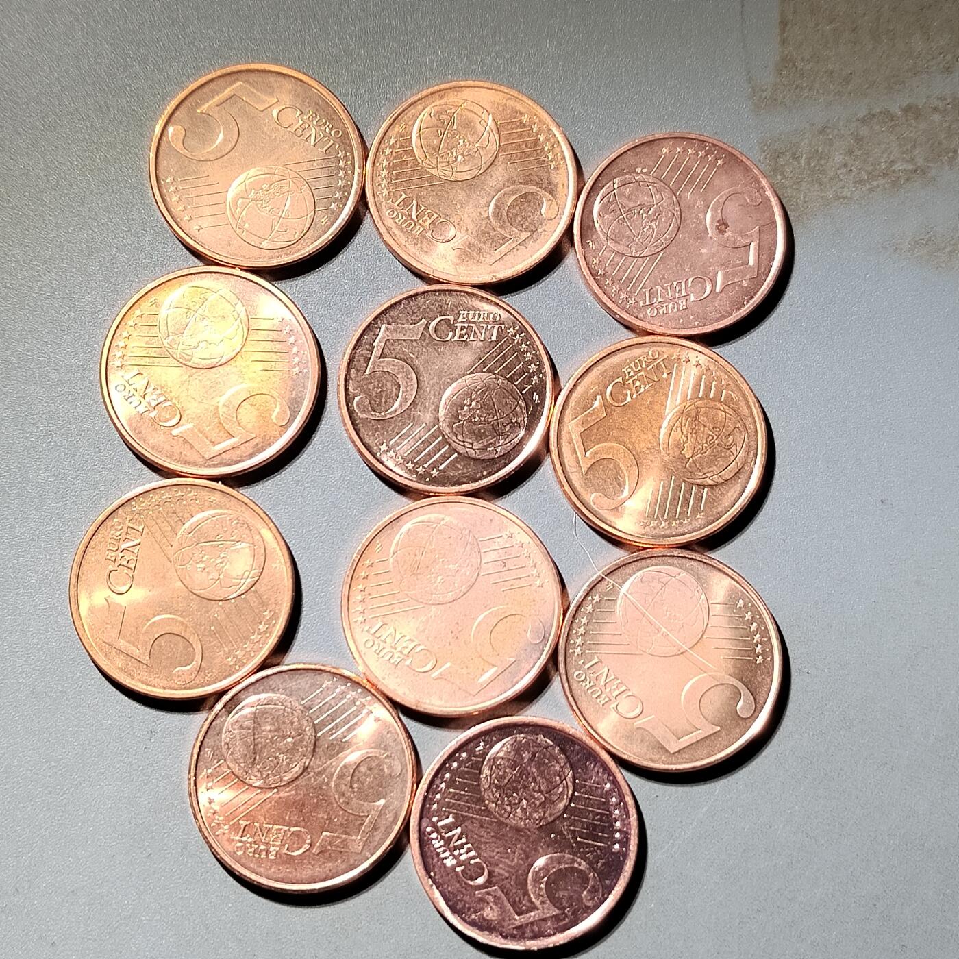 PCAI钱币  2-795  钱币小专场 5欧分 原册拆出有氧化