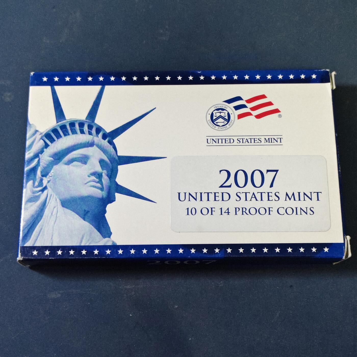 【全场包邮】纯粹捡漏拍517场 美国2007年官方封装精制套币（流通币一盒+州币一盒）-盒证全