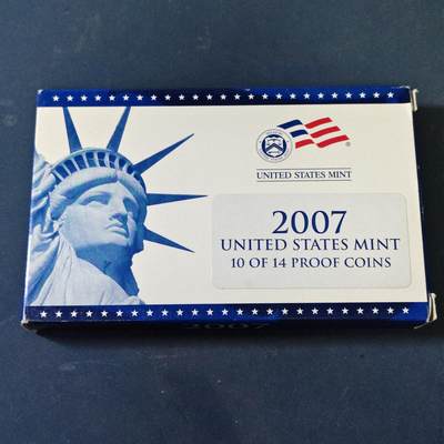 【全场包邮】纯粹捡漏拍517场 - 美国2007年官方封装精制套币（流通币一盒+州币一盒）-盒证全