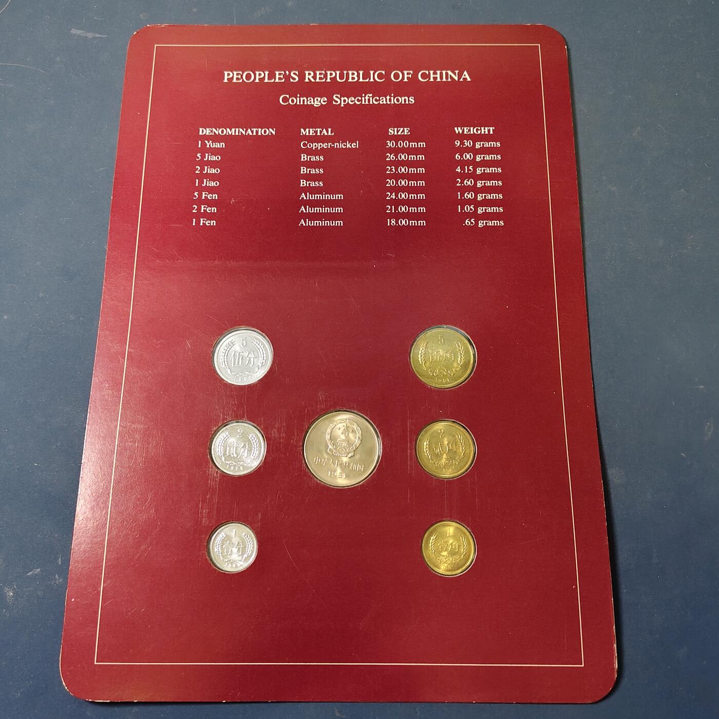 【全场包邮】纯粹捡漏拍517场 【富兰克林·世界各国硬币系列邮币卡】中华人民共和国