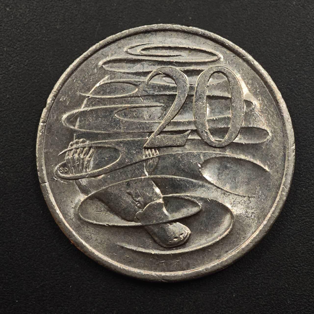 【淘币小摊】实时拍第八百八十七拍   散币场    每周一统一发货 澳大利亚2022年伊丽莎白二世20分镍币