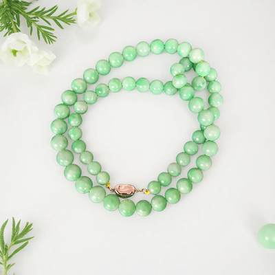 碧月说宝 君子怀瑾·当代和田玉清风专场（七） - s925豆阳绿塔珠项链