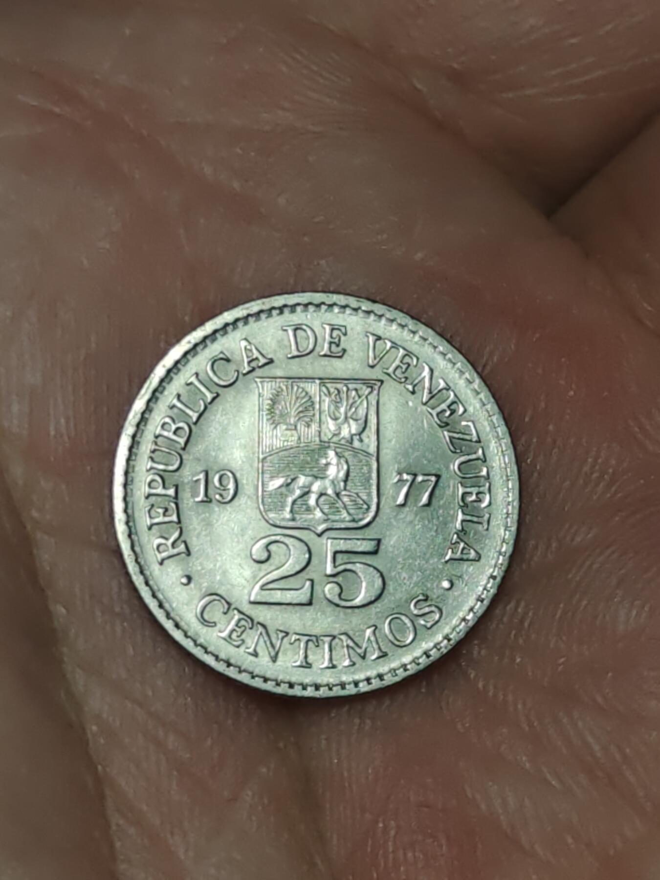 2026年第三十九场(总第二百零八场）外国好品散币场(免佣金) 委内瑞拉🇻🇪1977年25分(1954–1999年第四版，w版德国韦尔多尔造)