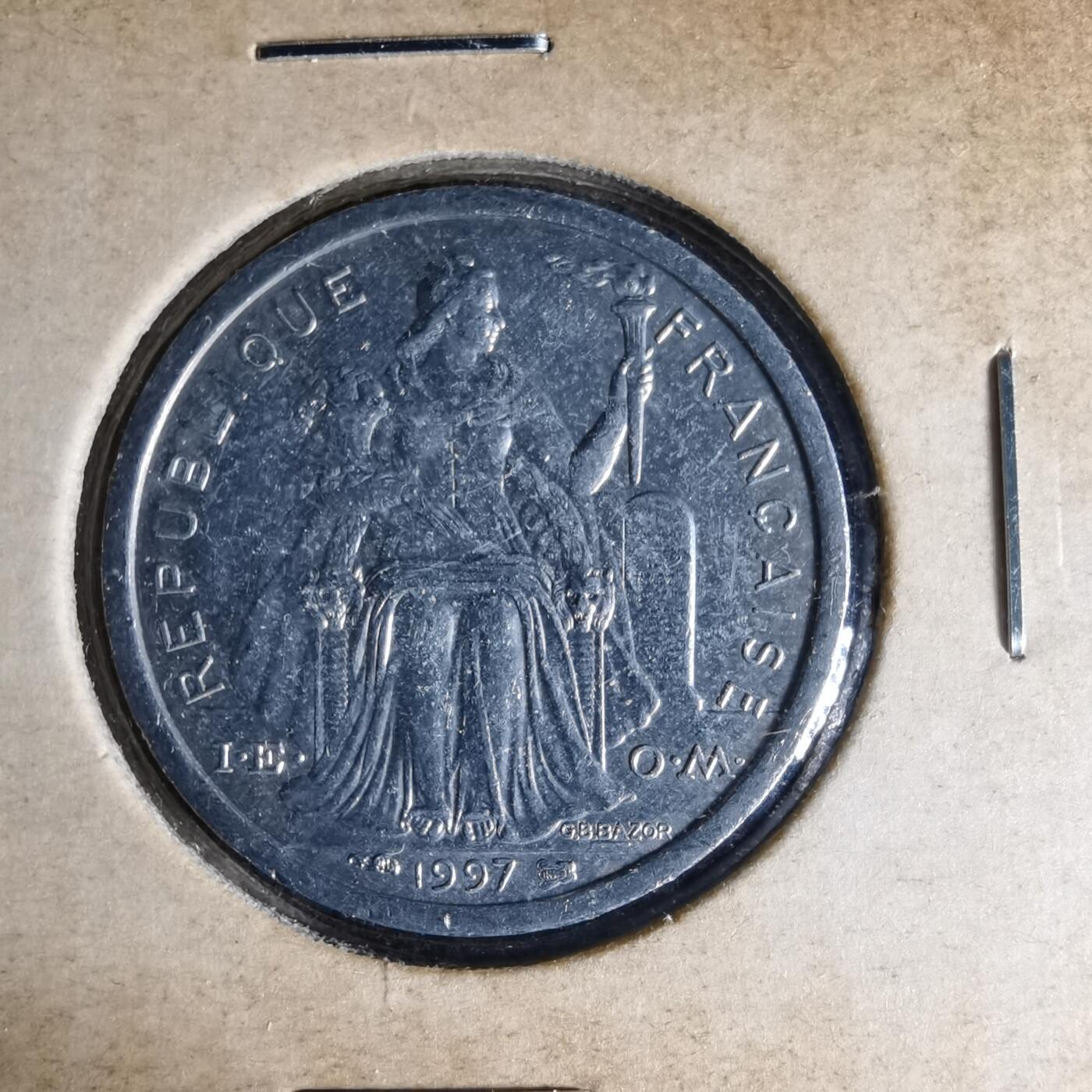 沼泽如烟--第1041场 法属新喀里多尼亚1997年1法郎