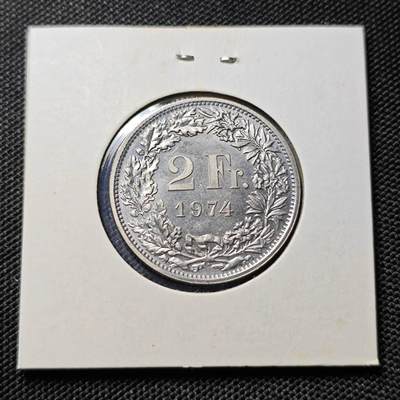 KK钱币收藏小铺  第417期 2月预留时间 周末发货 1974瑞士2法郎 好品