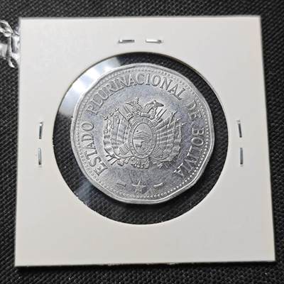 KK钱币收藏小铺  第415期 2月预留时间 周末发货 2017玻利维亚2比索