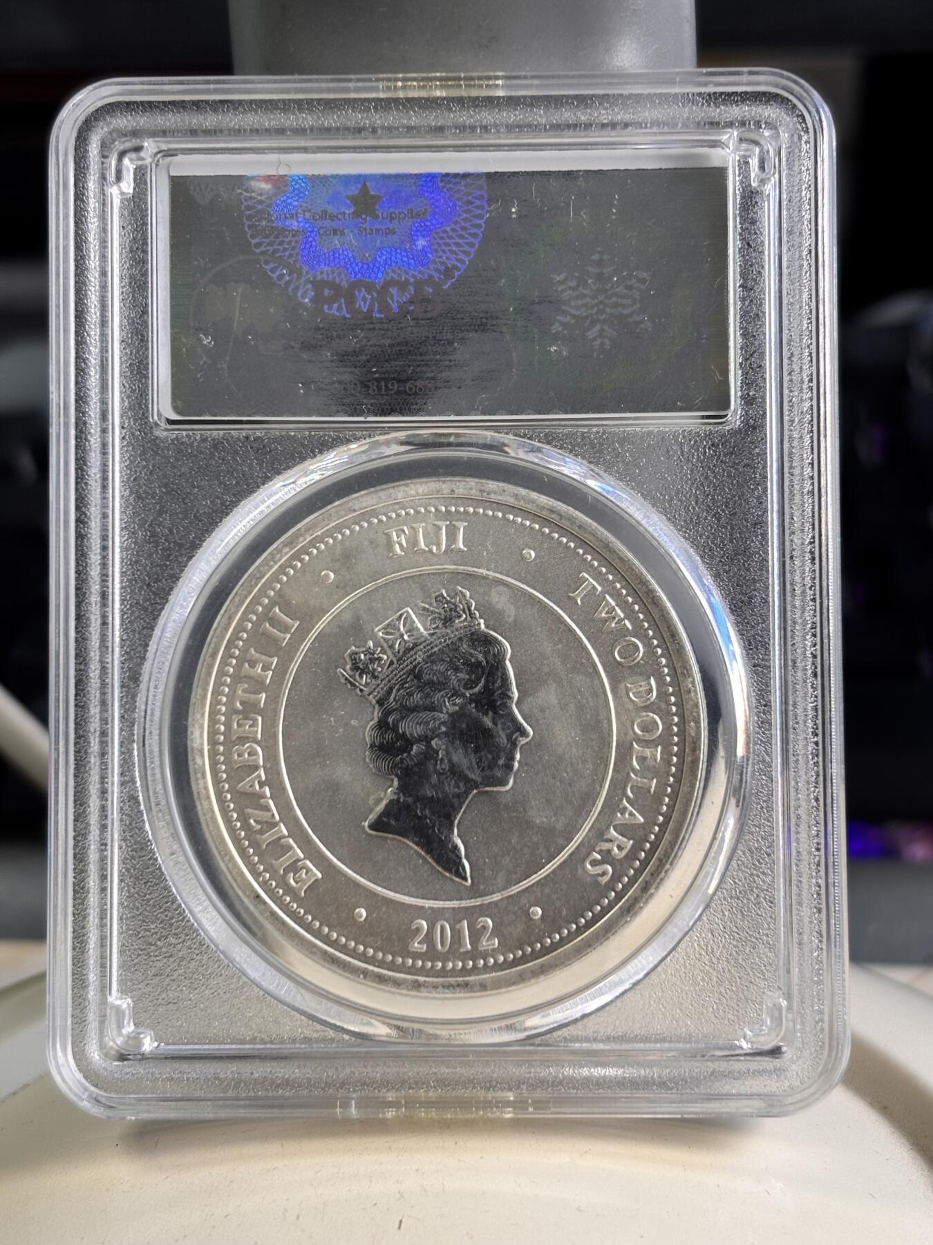 第195期拍卖 斐济2012年海龟1盎司纪念银币评级-MS68，999银，