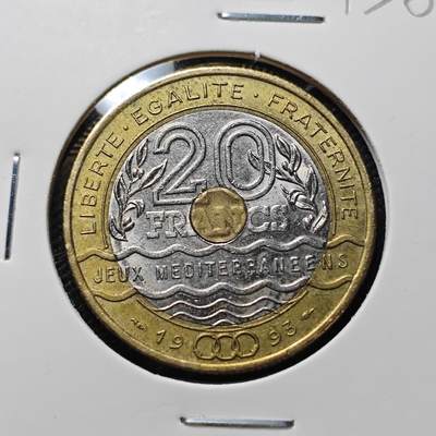 KK钱币收藏小铺  第415期 2月预留时间 周末发货 1995法国20郎 