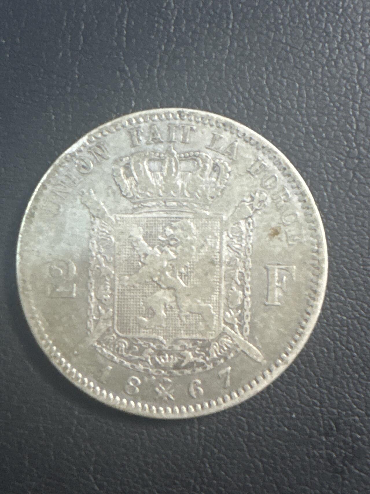 ❤️【币观天下】❤️ 第347期钱币拍卖场- 2026.4.3周五晚上6点半场 长期征集拍品  比利时1867年利奥波德二世2法郎银币