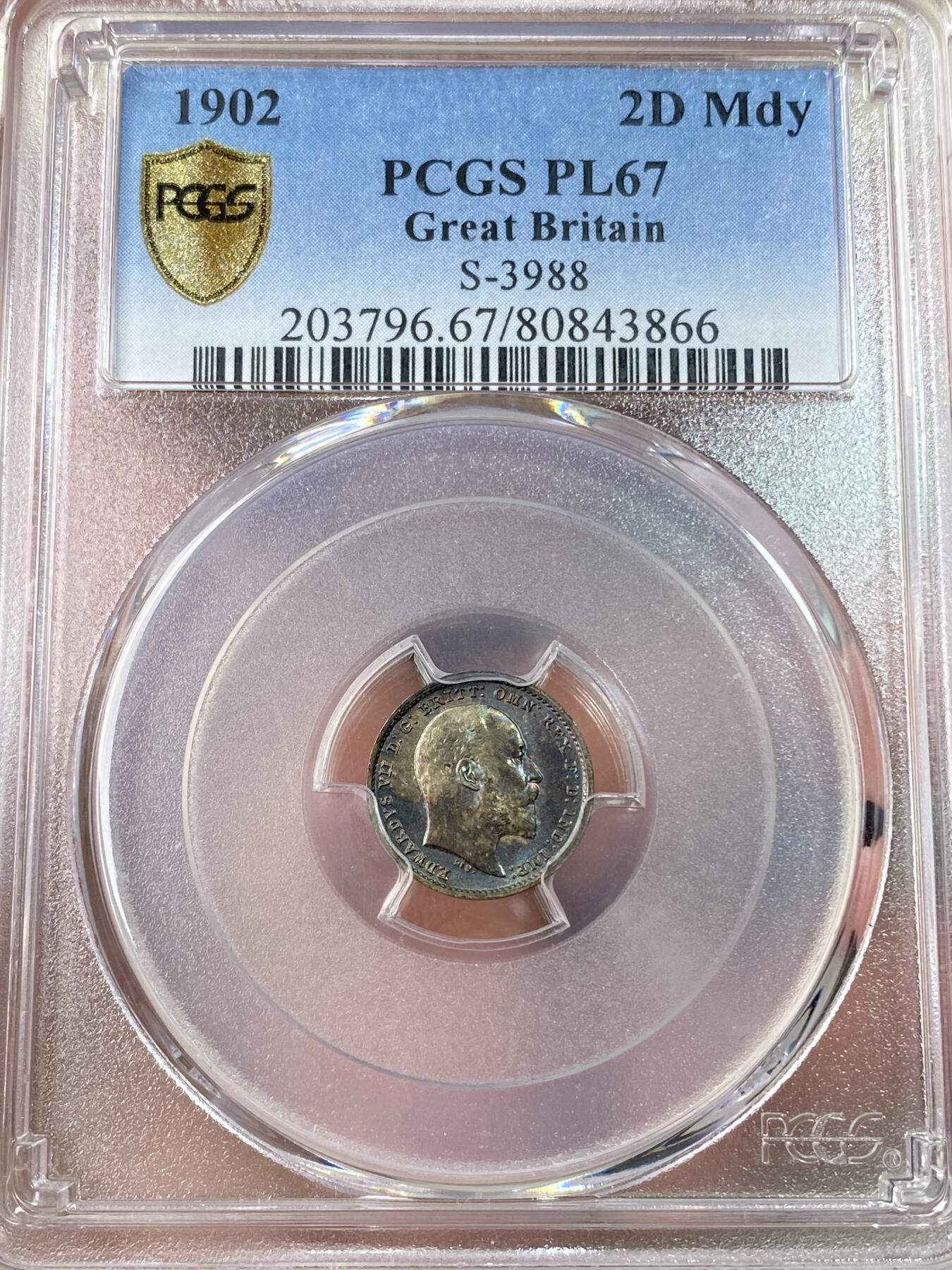 万国钱币拍卖第064期 PCGS PL65~67 1902年英国爱德华七世类精制濯足币一套四枚 绝美五彩包浆GEM顶级品质