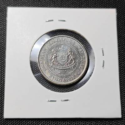 KK钱币收藏小铺  第417期 2月预留时间 周末发货  2015新加坡50分