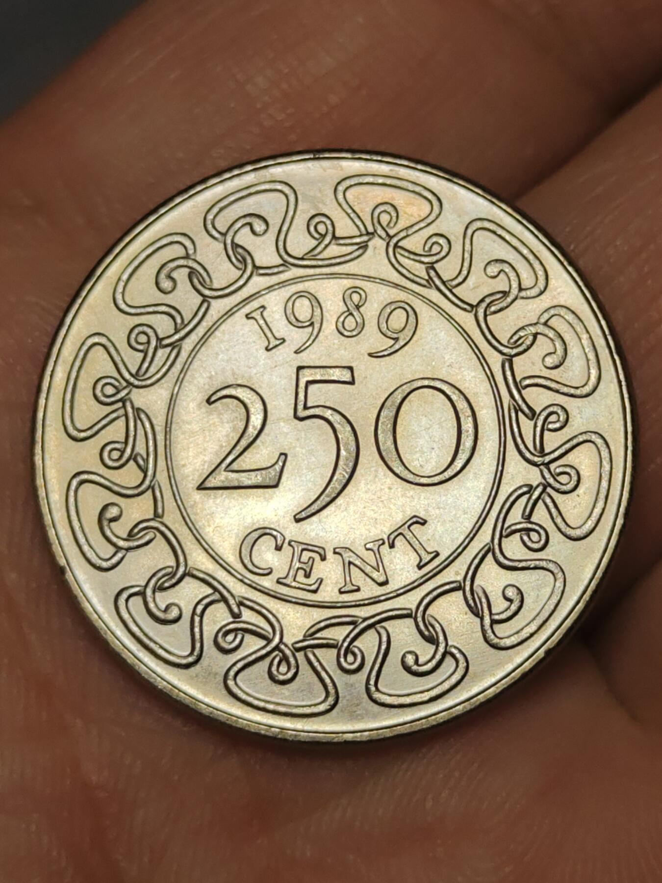 2026年第三十九场(总第二百零八场）外国好品散币场(免佣金) 原光好品–苏里南🇸🇷1989年250分(独立后第二套最大面值，英国皇家造币厂代铸，关门年仅发行3年)