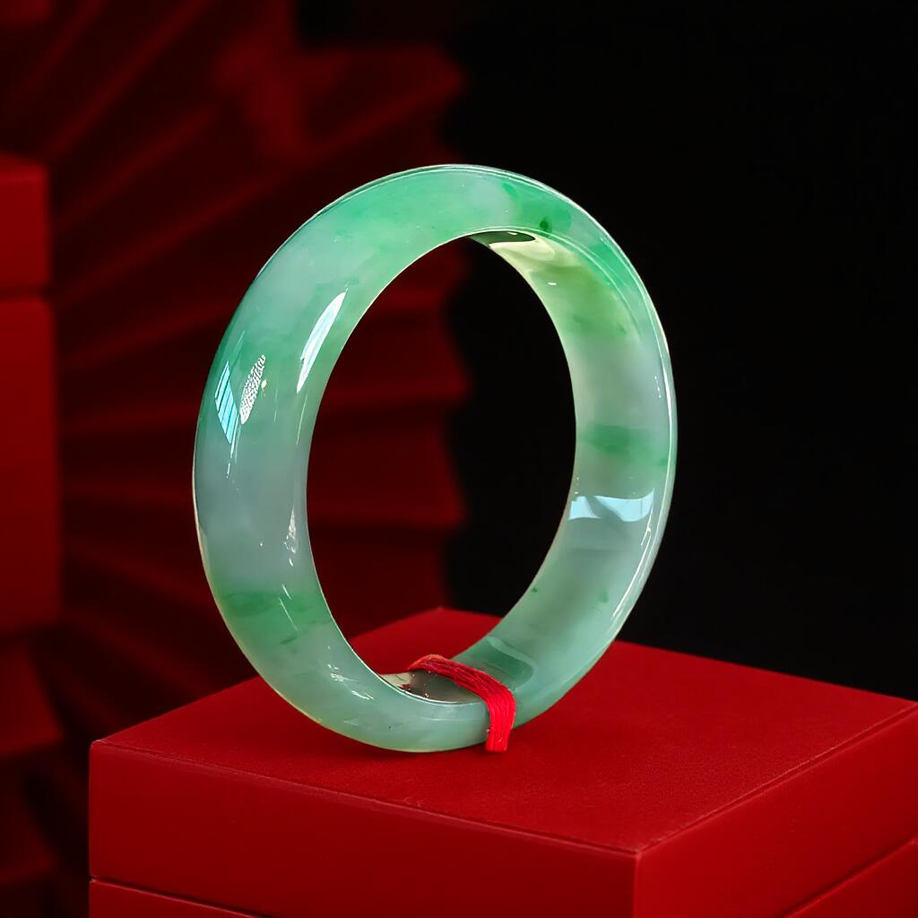 碧月说宝 君子怀瑾·当代和田玉清风专场（七） 糯冰种阳绿手镯