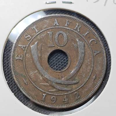 KK钱币收藏小铺  第415期 2月预留时间 周末发货 1942英属东非10分 