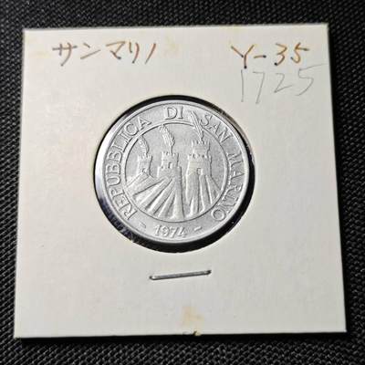 KK钱币收藏小铺  第417期 2月预留时间 周末发货 1974圣马力诺10里拉 好品