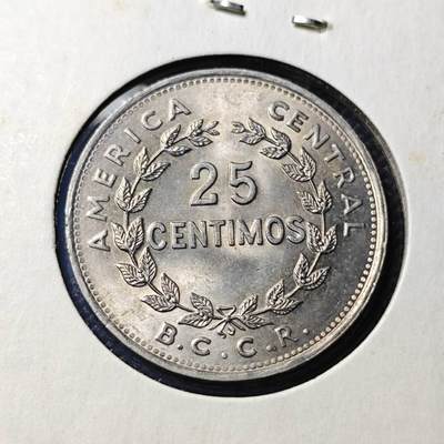 KK钱币收藏小铺  第417期 2月预留时间 周末发货 1967哥斯达黎加25分 好品