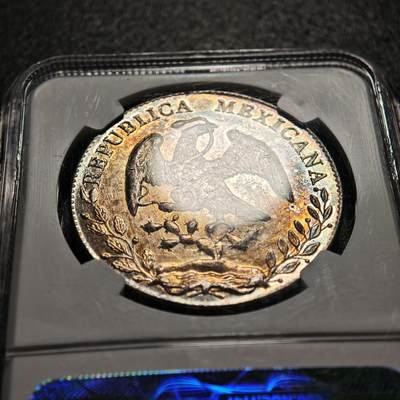 【德藏】世界币章拍卖第170期（拍品征集中~欢迎藏友联系） 1896年 墨西哥8R银币 深彩包浆 极其漂亮 NGC MS61